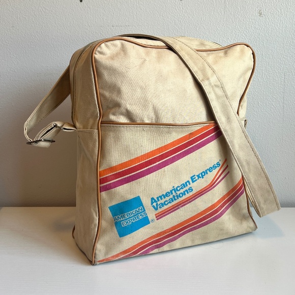 Vintage American Express Vacations Travel Messenger Bag Carry-on - Picture 1 of 6